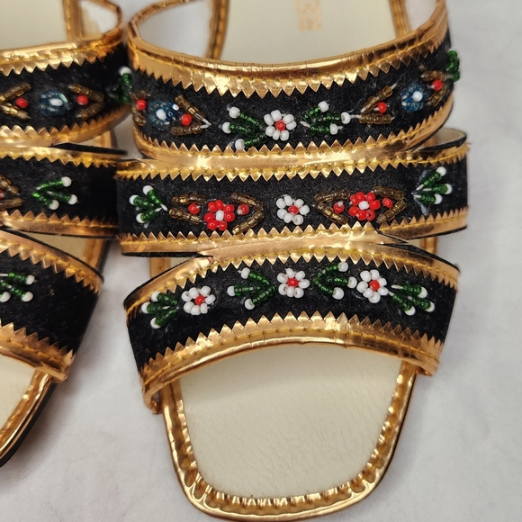 60s Gold Beaded Sandals - Picture 8 of 10